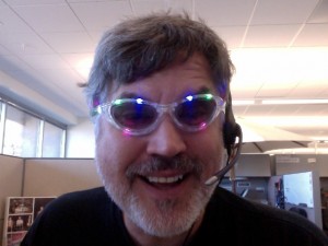 John Troyer in his normal podcasting gear